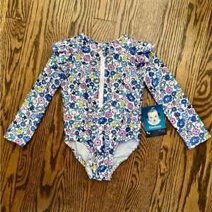 Gerber Kids Floral One Piece - Blue and Pink
